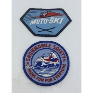 Vintage SNOWMOBILE SAFETY Jacket Patch Advertising 1970's Embroidered Moto ski 2